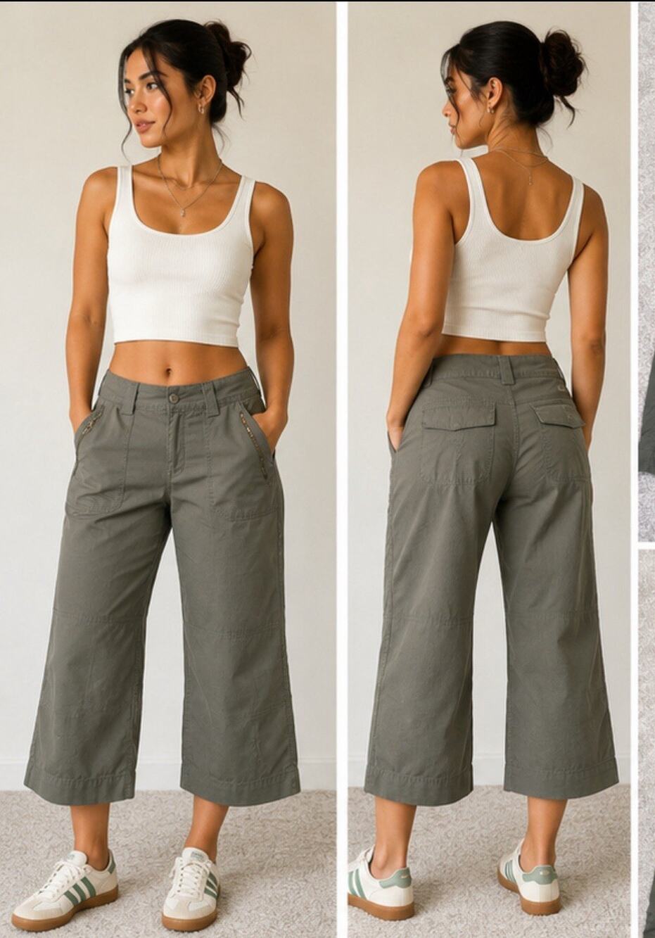 Gorpcore Utility Köppen Women's Straight Crop Cargo Hiking Pants Size 10 Green